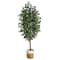 8ft. Ficus Artificial Tree with Handmade Natural Jute and Cotton Planter
